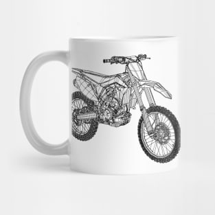 CRF250R Motorcycles Blueprint Sketch Art Mug